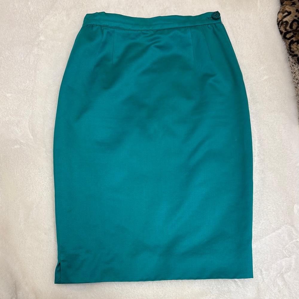 Valentino Vintage Y2K Green Knee-Length Pencil Skirt for Work